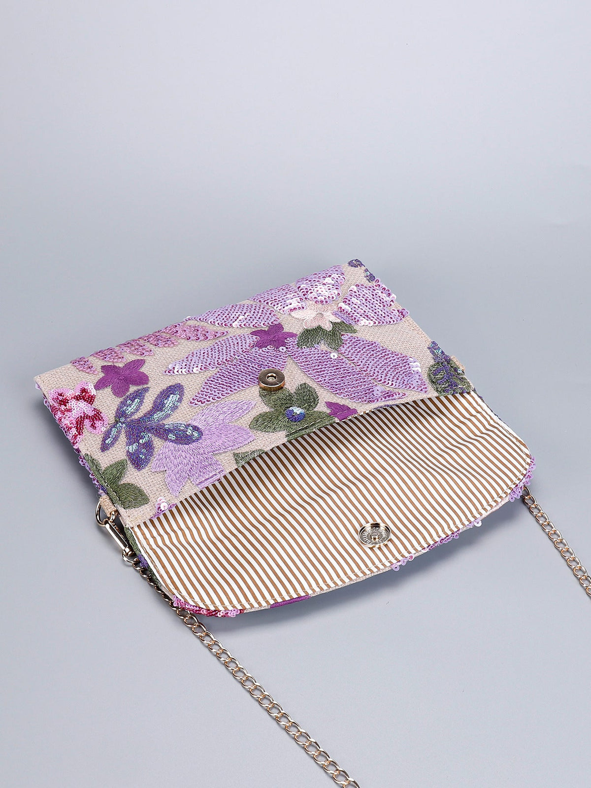 LILACBLOOM | POCHETTE A TRACOLLA CON PAILLETTE FLOREALI