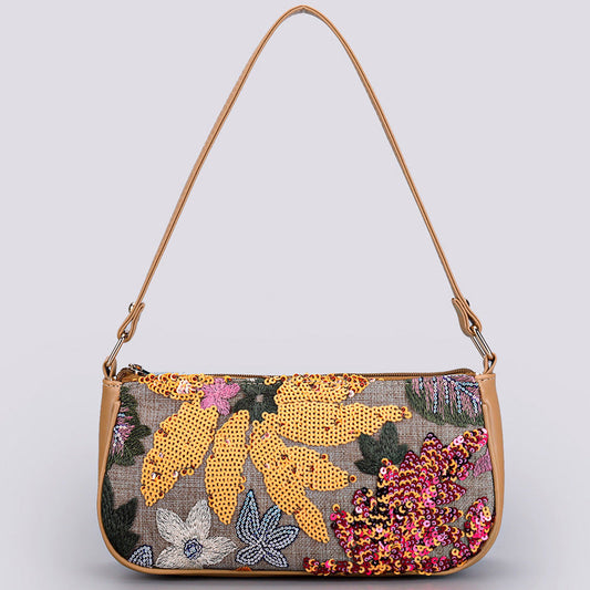 HARVESTBLOOM | BORSA A TRACOLLA CON PAILLETTE FLOREALI