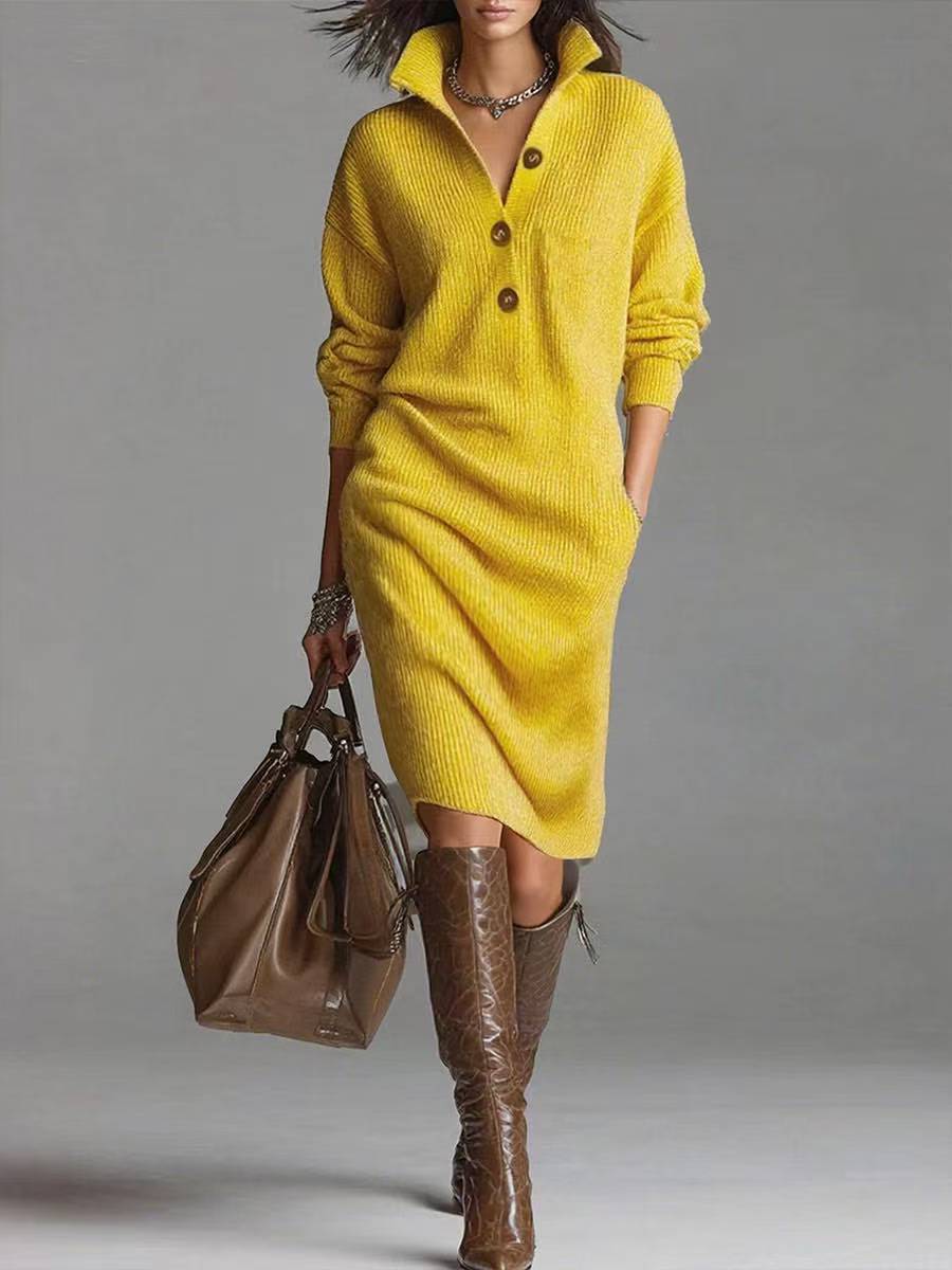 ROSAMUNDINA | ABITO A MAGLIA ELEGANTE CON BOTTONI