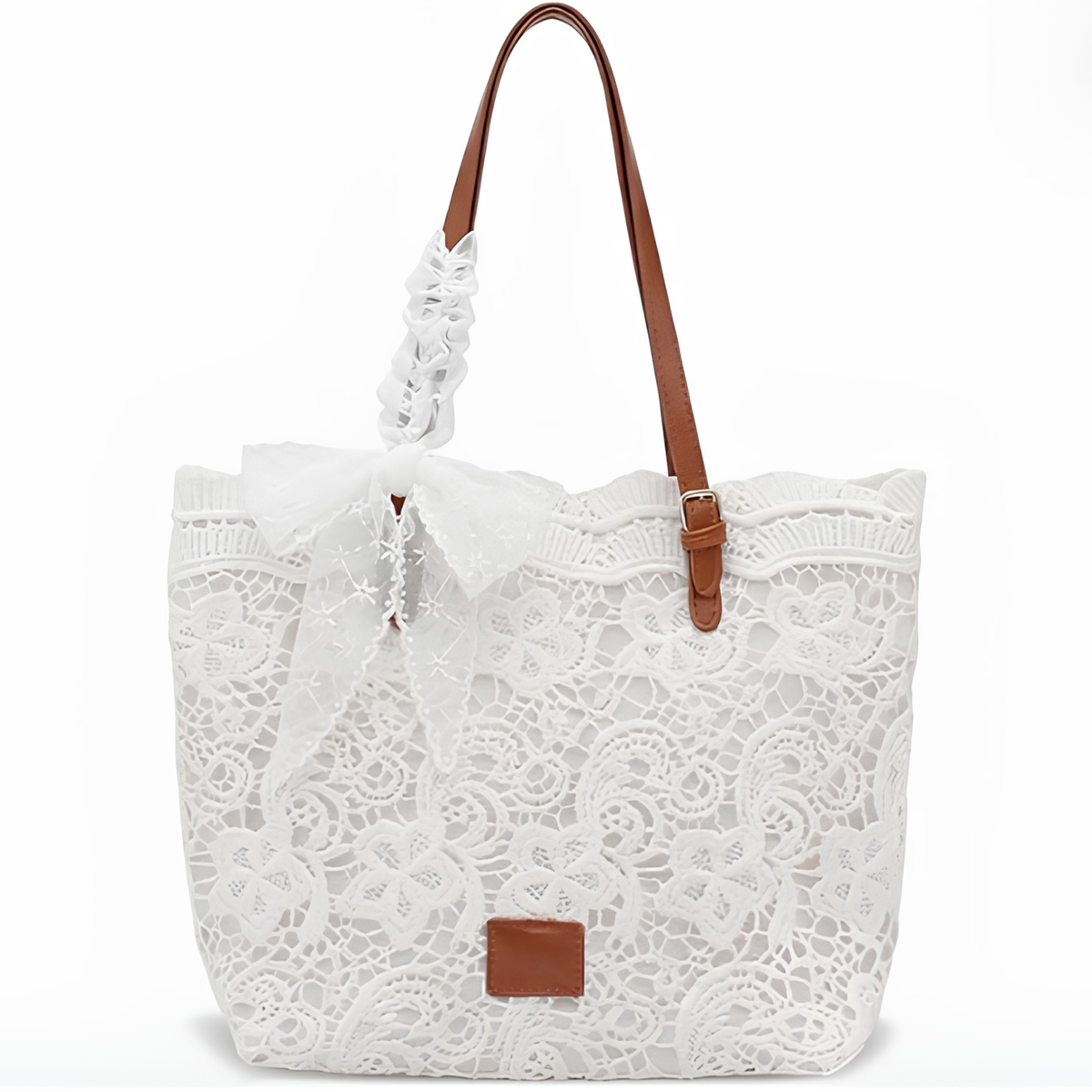 PEICEES | BORSA A TRACOLLA CON NASTRO IN PIZZO