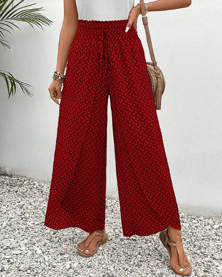 CATHERINE | PANTALONI A GAMBA AMPIA CON VITA ARRICCIATA