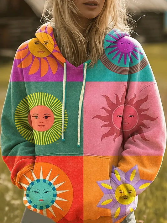 THALINDRA | FELPA CON GRAFICA RAINBOW SUNBURST