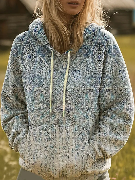 KAELITH | FELPA CON CAPPUCCIO E GRAFICA RAINBOW SUNBURST