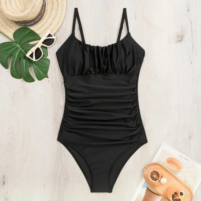 LEONA | IL TUO ELEGANTE MONOKINI CON CONTROLLO ADDOMINALE IN NERO