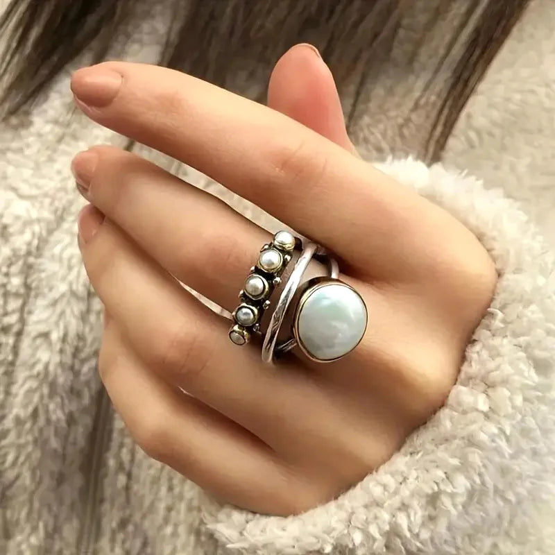 AURELIA | SET DI ANELLI CON PERLE A STRATI
