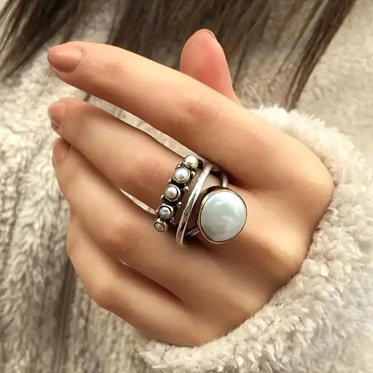 AURELIA | SET DI ANELLI CON PERLE A STRATI