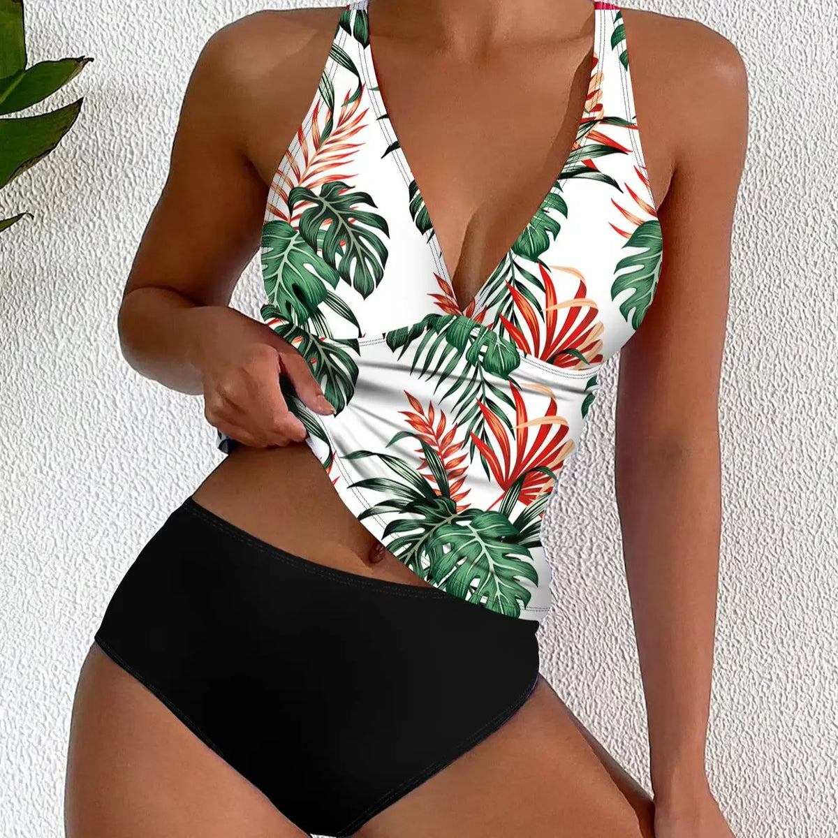 CELESTE | BIKINI SET A V PROFONDO CON SCOLLO ALL'AMERICANA E VITA ALTA