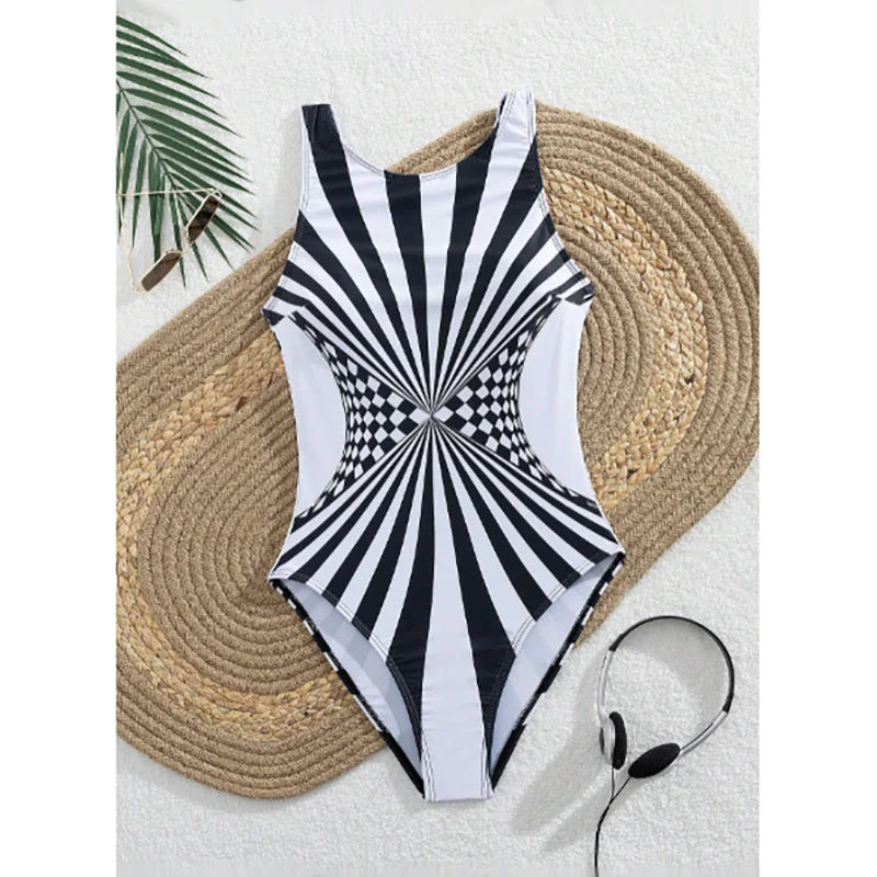 STELLA | COSTUME INTERO A RIGHE CON SCOLLO ROTONDO