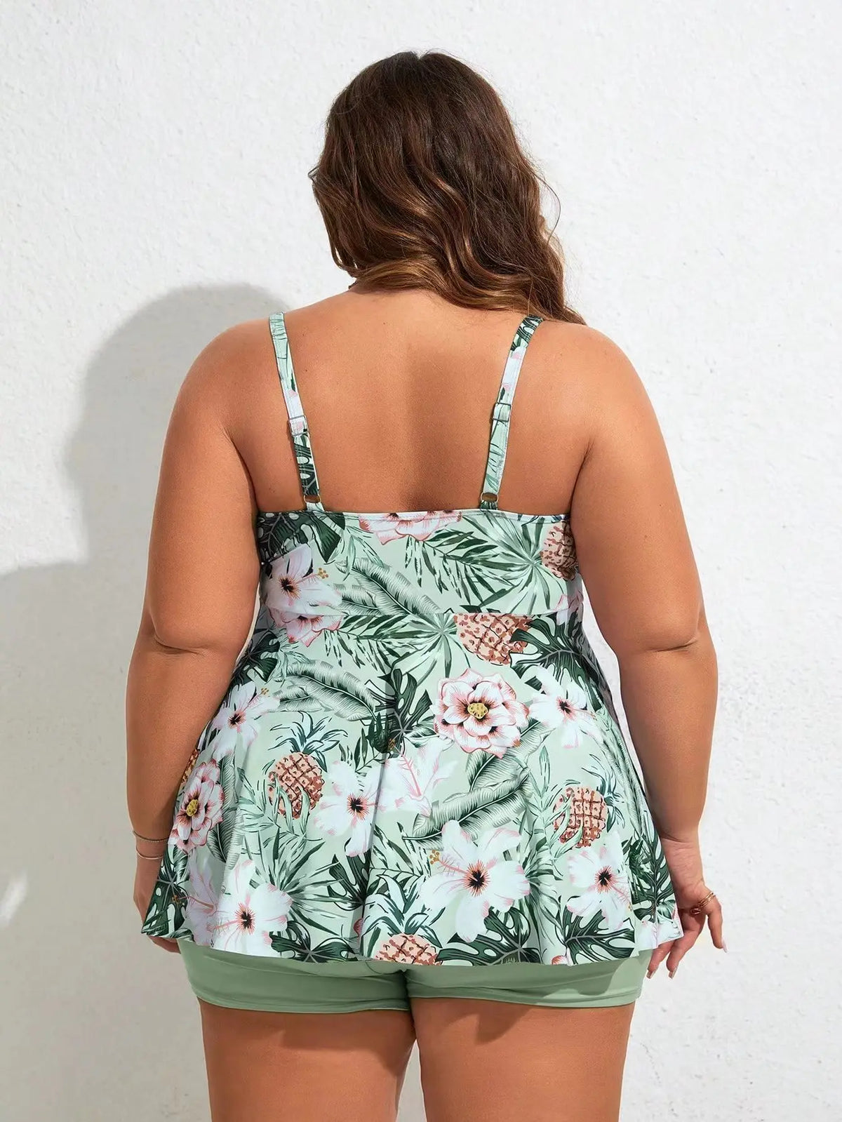 SOPHIA | COSTUME A VESTITO TAGLIE FORTI TROPICAL BLOOM CON PANTALONCINI