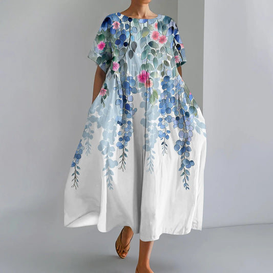 JUTTA | ABITO MAXI LEGGERO CON BELLISSIMA FANTASIA FLOREALE