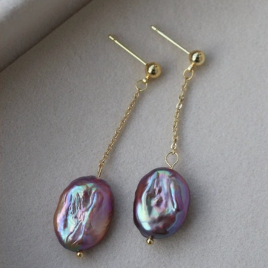 OPAL | ORECCHINI LUNGHI DI PERLE PEACOCK