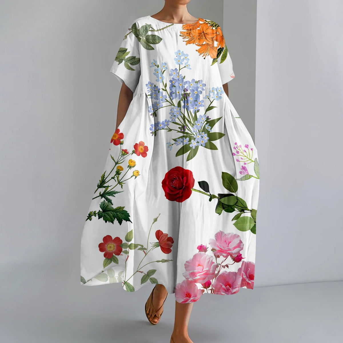 JUTTA | MAXI ABITO LEGGERO CON UNA BELLISSIMA STAMPA FLOREALE