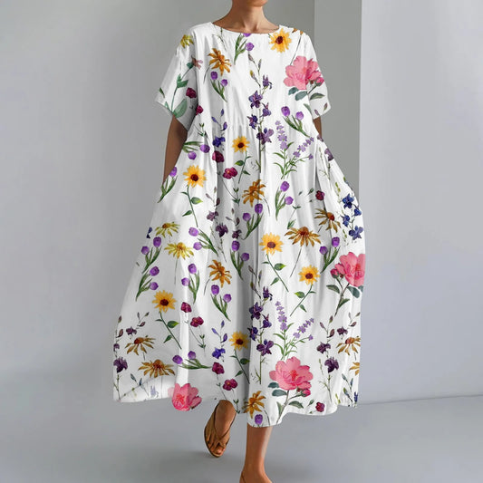 JUTTA | MAXI ABITO LEGGERO CON BELLISSIMA FANTASIA FLOREALE