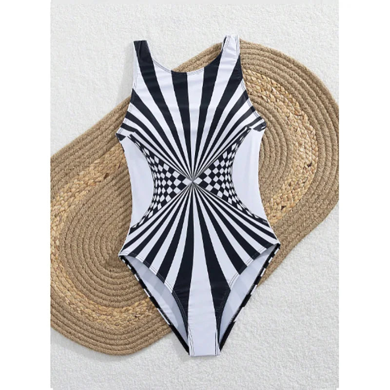 STELLA | COSTUME INTERO A RIGHE CON SCOLLO ROTONDO