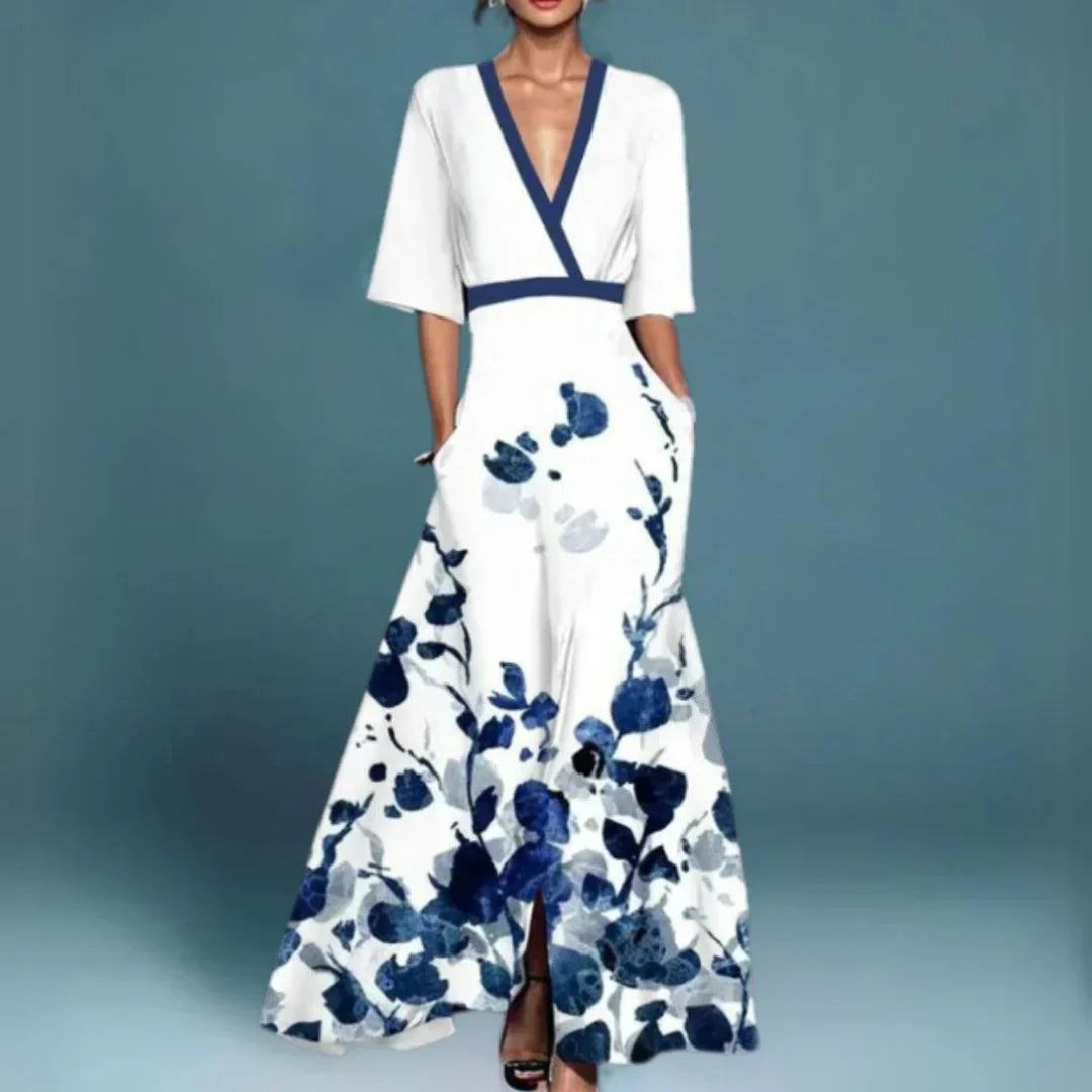ADRIENNE | ABITO LUNGO FLOREALE ELEGANTE