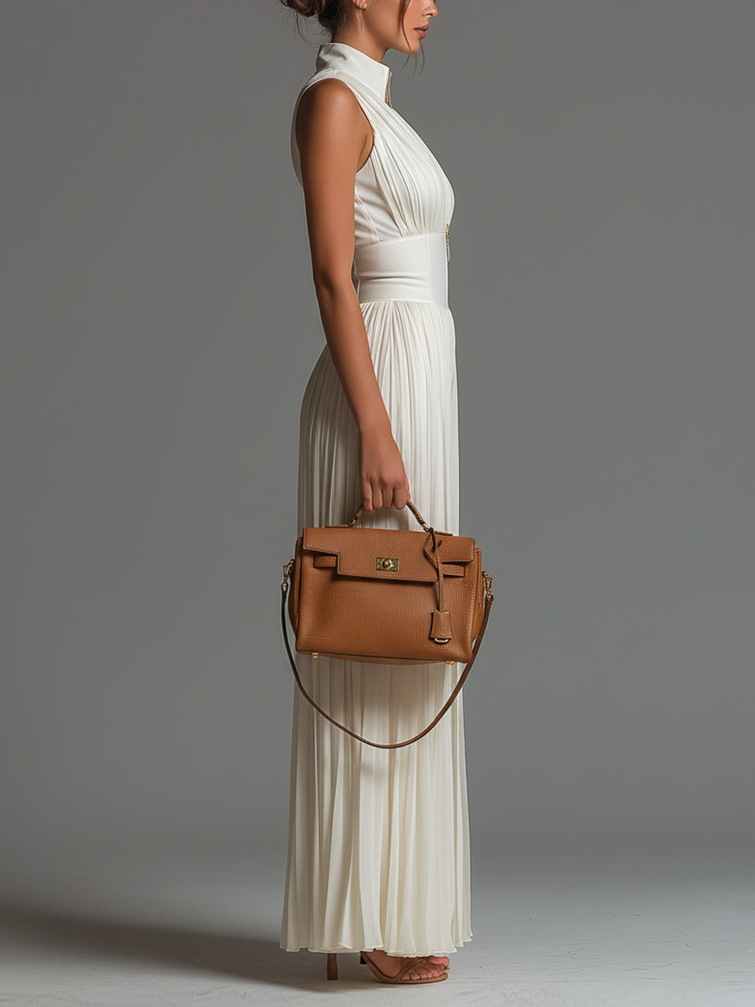 CLAIRE | TUTA A PIEGHE IN CHIFFON BIANCO