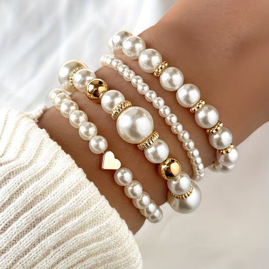 MARCELLA | SET DI 4 BRACCIALI A FILA CON PERLE