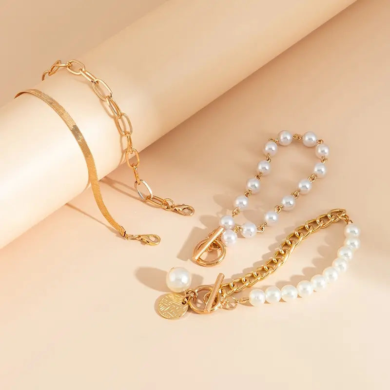 AURÉLIE | SET DI BRACCIALI DI PERLE A STRATI DI LUSSO