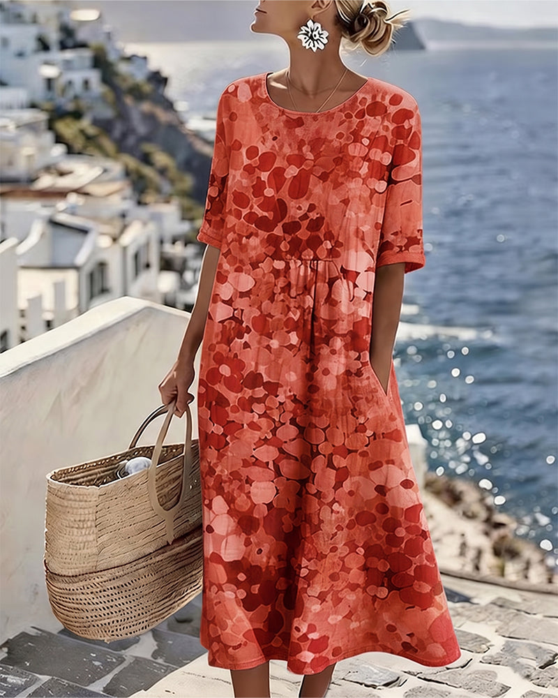 FLEURÉ | ABITO MIDI CON STAMPA FLOREALE ARIOSA