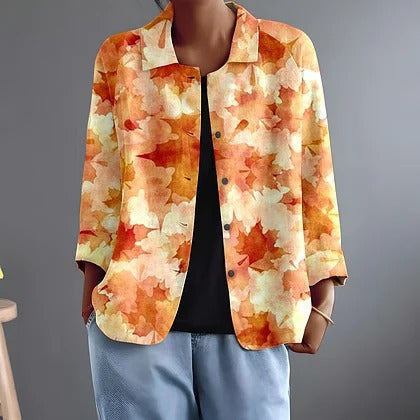 LAURENTINE | CAMICIA CON FOGLIE ACQUERELLATE