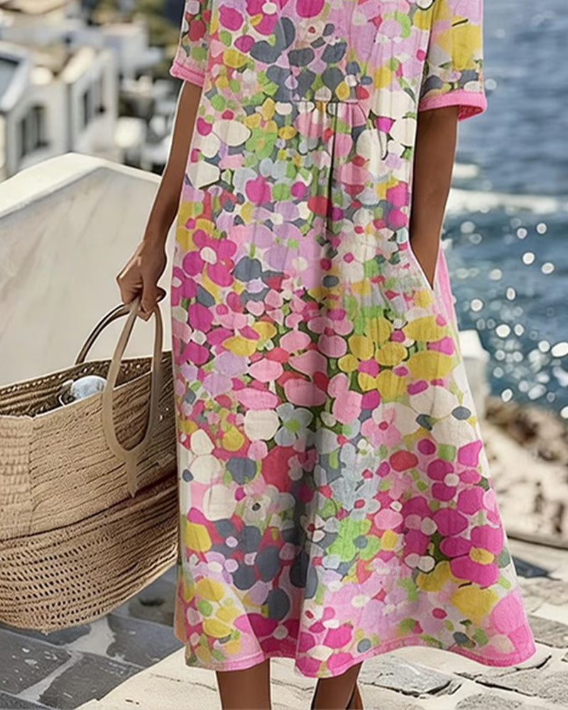 FLEURÉ | ABITO MIDI CON STAMPA FLOREALE ARIOSA