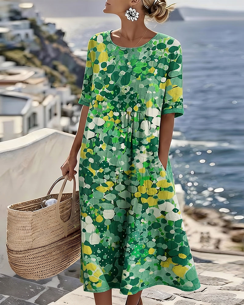 FLEURÉ | ABITO MIDI CON STAMPA FLOREALE ARIOSA