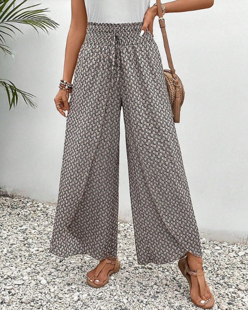 CATHERINE | PANTALONI A GAMBA AMPIA CON VITA ARRICCIATA