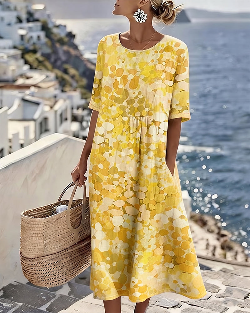 FLEURÉ | ABITO MIDI CON STAMPA FLOREALE ARIOSA