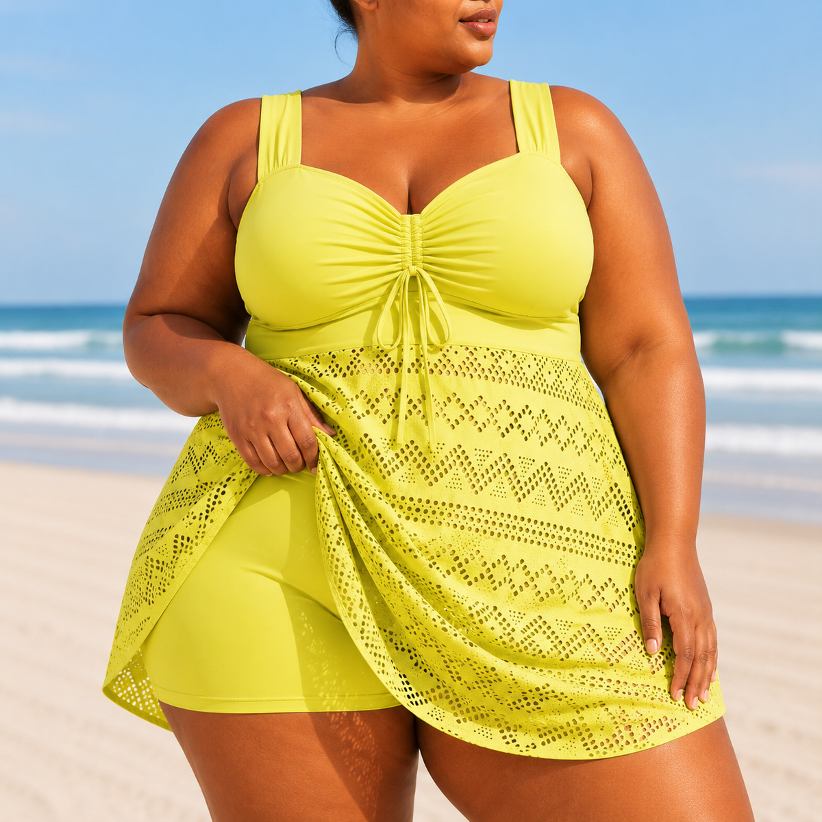 EMILLE | VESTITO DA MARE RAFFINATO TAGLIE FORTI