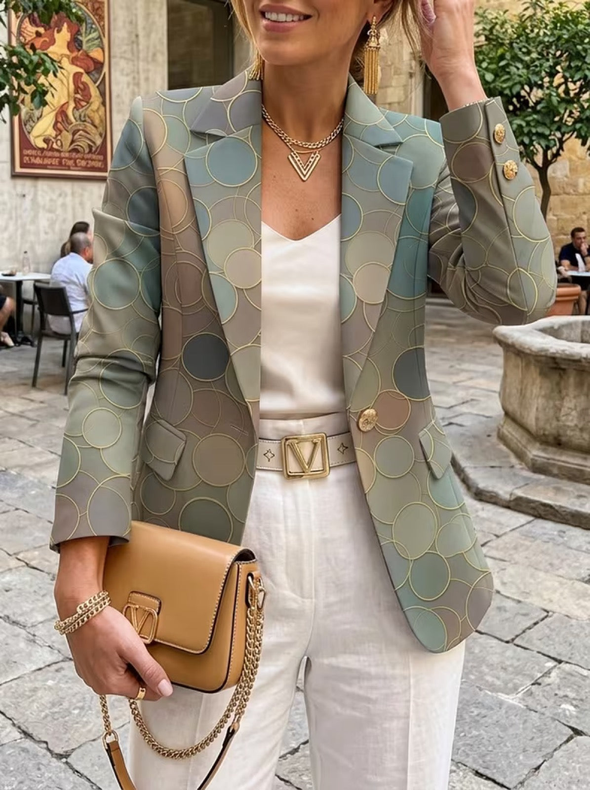 CAPUCINE | BLAZER A MOSAICO A PUNTI