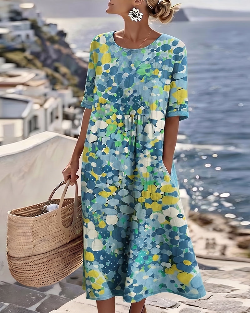 FLEURÉ | ABITO MIDI CON STAMPA FLOREALE ARIOSA