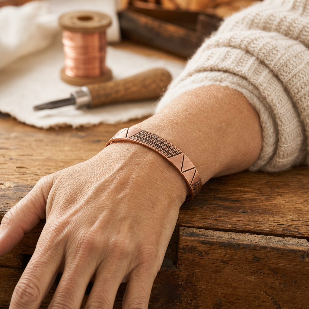 EVELYN | BRACCIALETTO IN RAME CREST