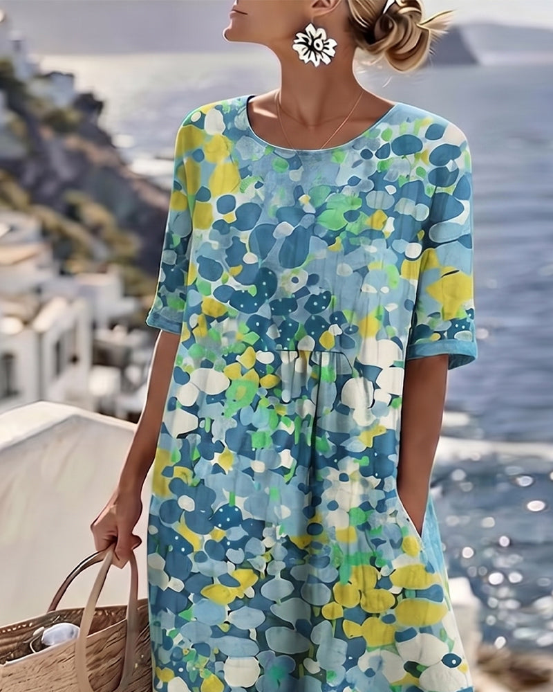 FLEURÉ | ABITO MIDI CON STAMPA FLOREALE ARIOSA