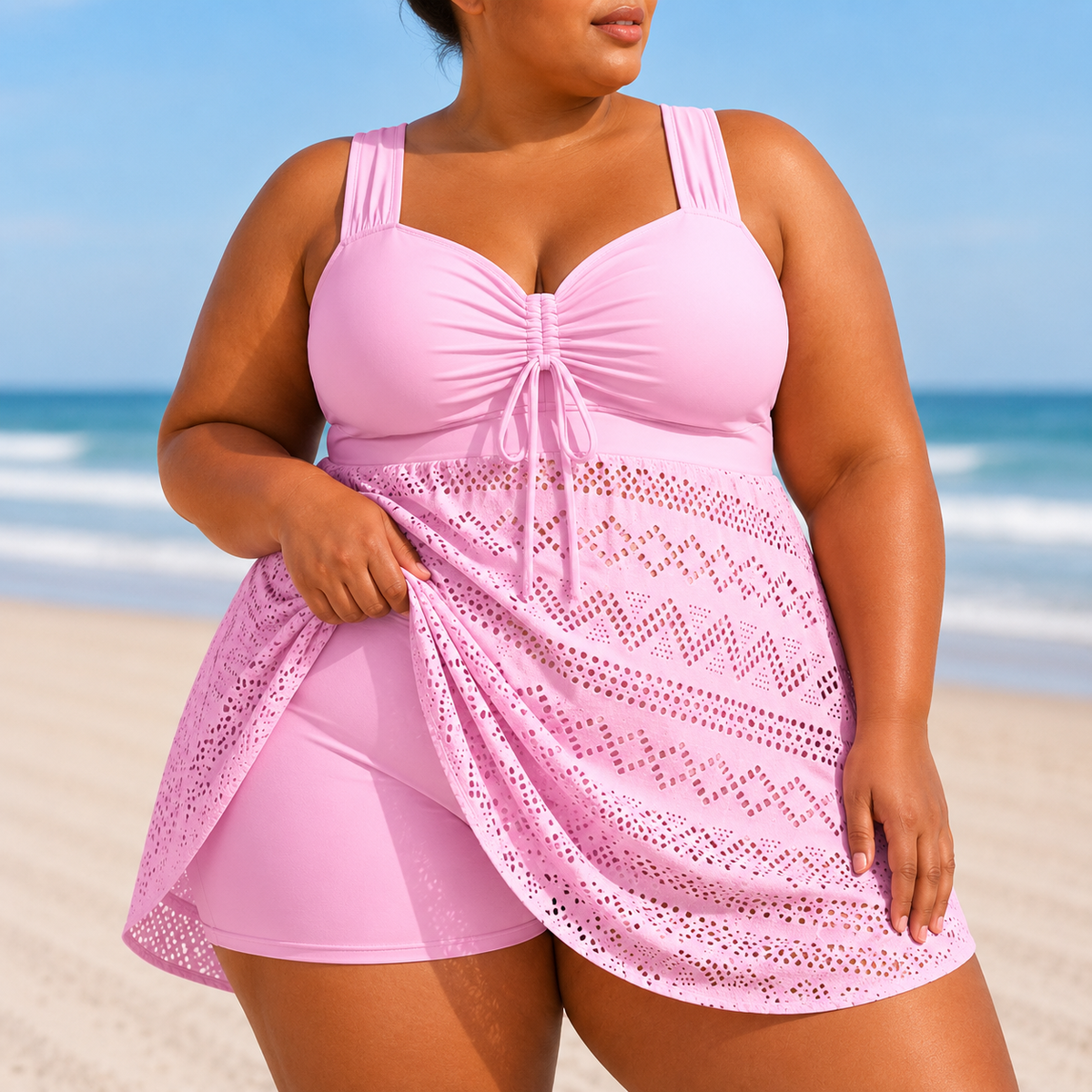 EMILLE | VESTITO DA MARE RAFFINATO TAGLIE FORTI