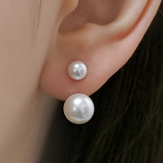VALERIA | ORECCHINI STATEMENT CON DOPPIA PERLA