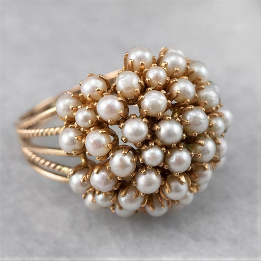 AURELIA | ANELLO CLASSICO IN ORO CON MADREPERLA INTARSIATA