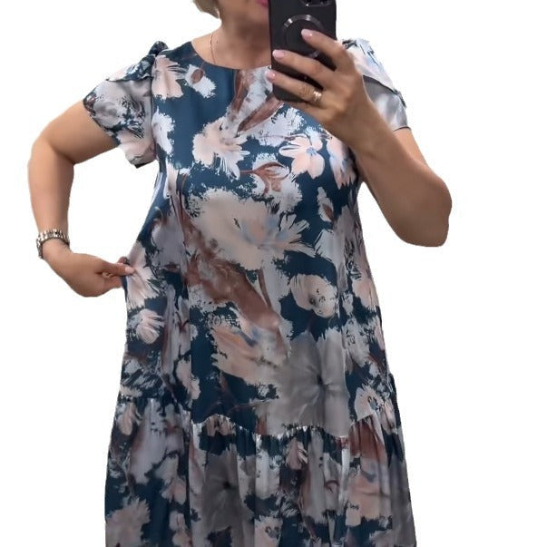 EVANGELINE | ABITO MAXI A BALZE FLOREALE