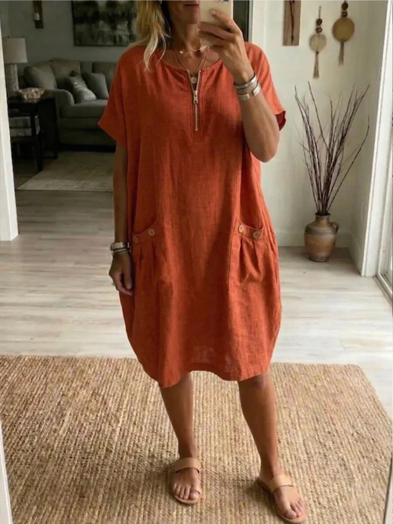 PASCALE | ABITO MAXI CON ZIP FRONTALE