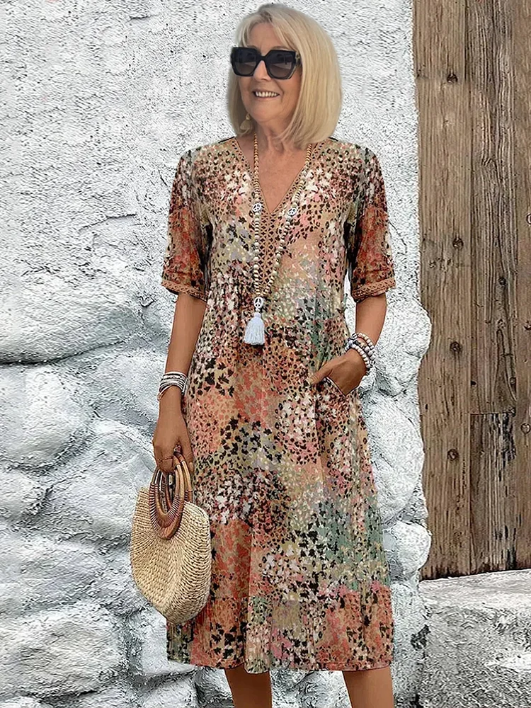 GLORIA | VESTITO MIDI VIBRANTE CON ELEGANTE COPERTURA PER IL VENTRE