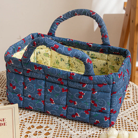 BLUEBERRY LANE | CESTO PORTAOGGETTI TRAPUNTATO NAVY BERRY