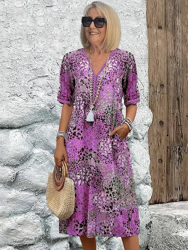 GLORIA | VESTITO MIDI VIBRANTE CON ELEGANTE COPERTURA PER IL VENTRE
