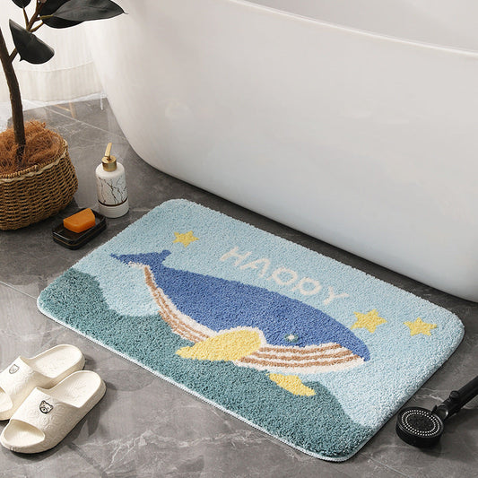 HAPPYWHALE | TAPPETINO DA BAGNO ANTISCIVOLO A FORMA DI BALENA