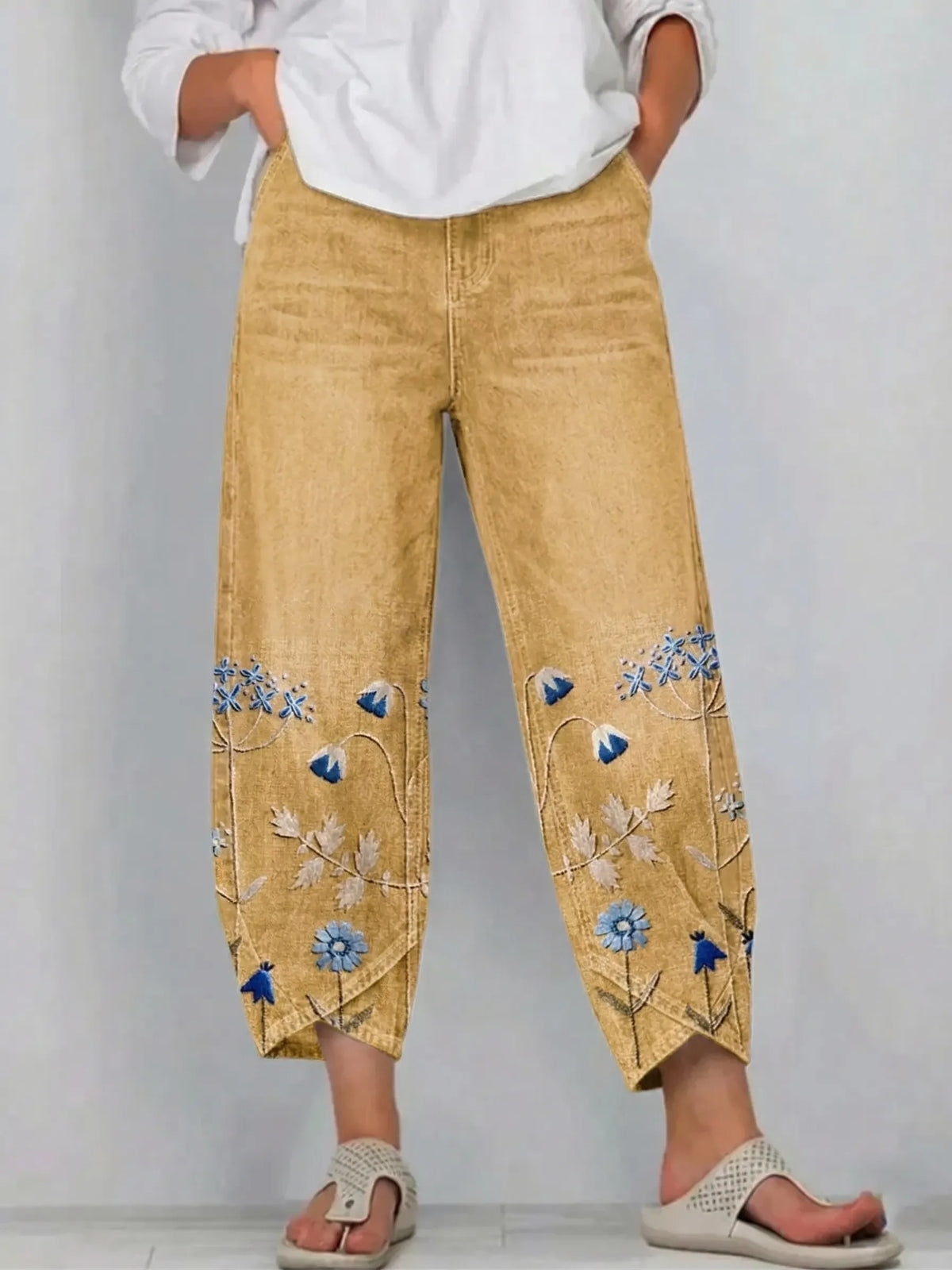 ROWENA | PANTALONI CASUAL CON STAMPA FLOREALE BOHO