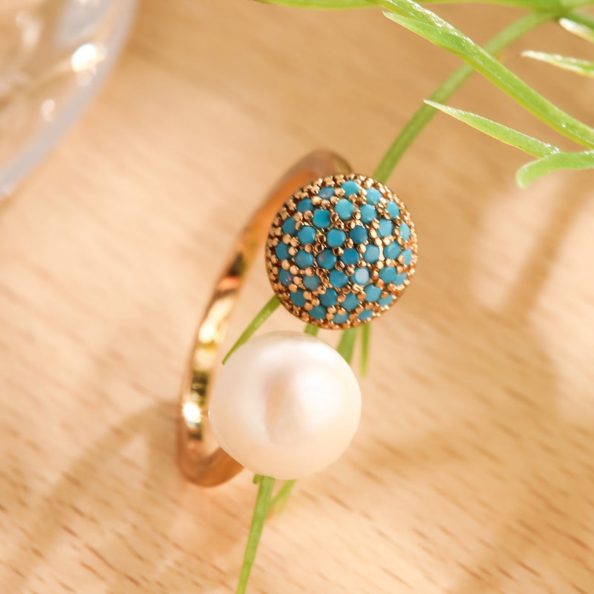 TALIA | ANELLO BEAUTY CON PERLA E TURCHESE