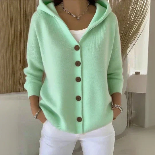 DARIENNE | CARDIGAN IN MAGLIA CON CAPPUCCIO E BOTTONI