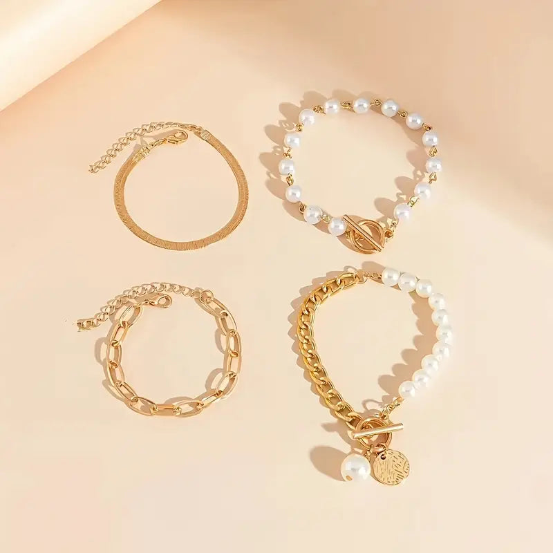 AURÉLIE | SET DI BRACCIALI DI PERLE A STRATI DI LUSSO