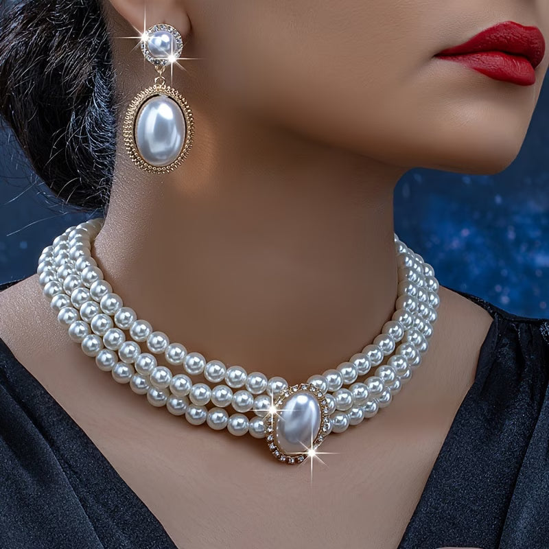 VICTORIA | SET DI GIOIELLI CON FILO DI PERLE CLASSICO
