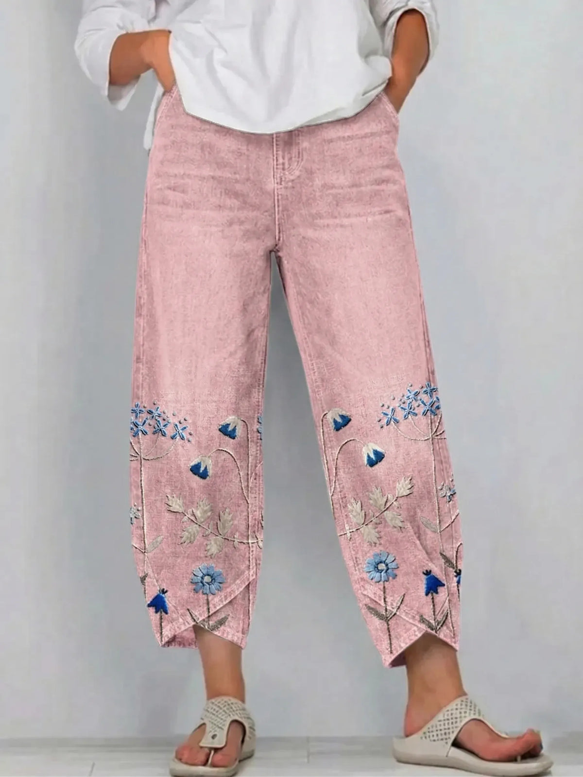 ROWENA | PANTALONI CASUAL CON STAMPA FLOREALE BOHO