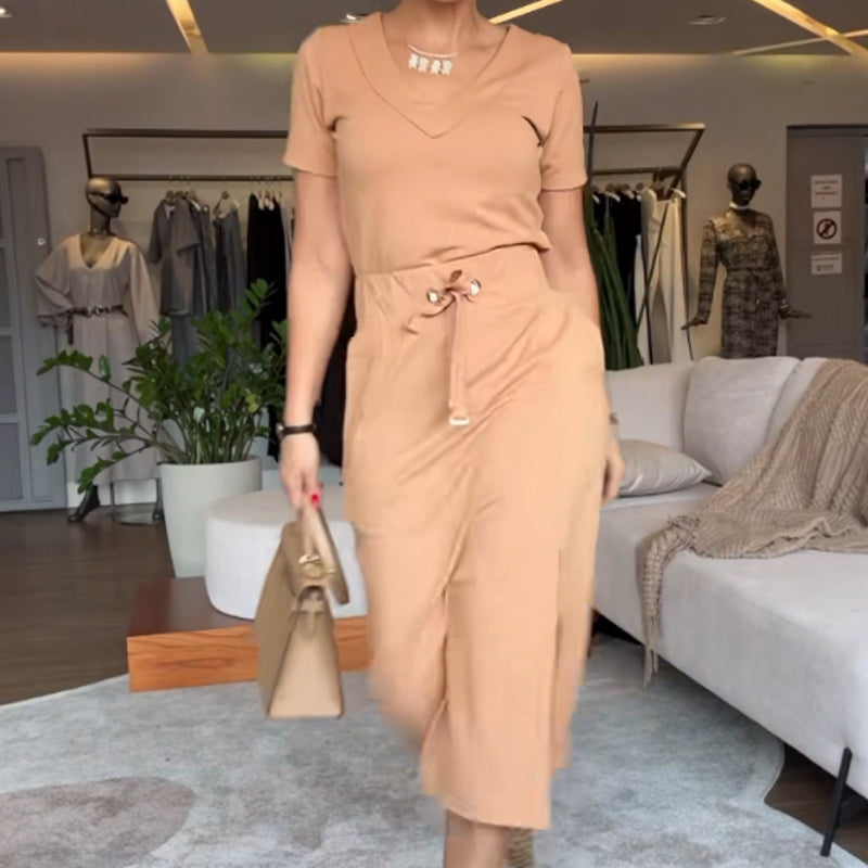 CECILY | COMPLETO TOP CON SCOLLO A V E GONNA