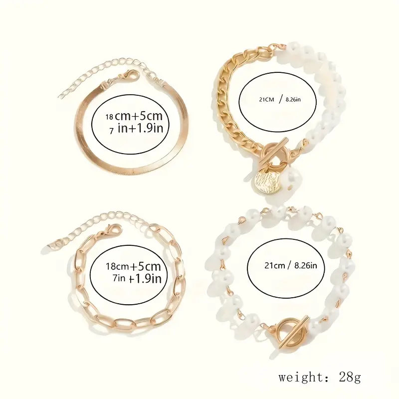 AURÉLIE | SET DI BRACCIALI DI PERLE A STRATI DI LUSSO